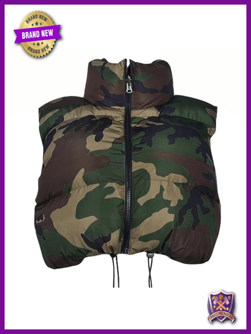 Quilted Puffer Vest Full Zip Sleeveless Padded Jacket Women